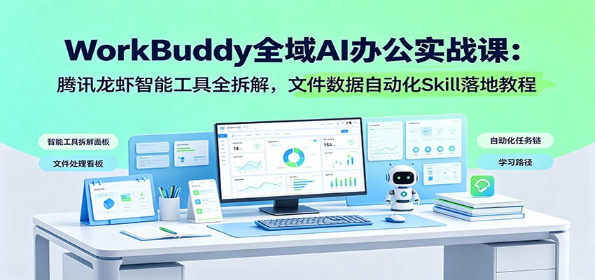 WorkBuddy全域AI办公实战课:腾讯龙虾智能工具全拆解,文件数据自动化Skill落地教程-御文网