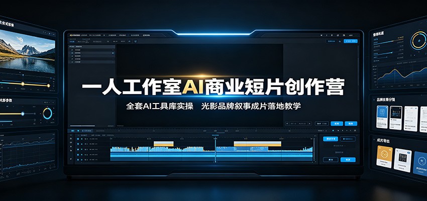 一人工作室AI商业短片创作营:全套AI工具库实操,光影品牌叙事成片落地教学-御文网