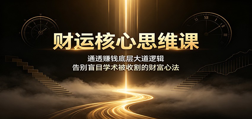 财运核心思维课:通透赚钱底层大道逻辑,告别盲目学术被收割的财富心法-御文网