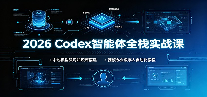 2026 Codex智能体全栈实战课:本地模型微调知识库搭建,视频办公数字人自动化教程-御文网