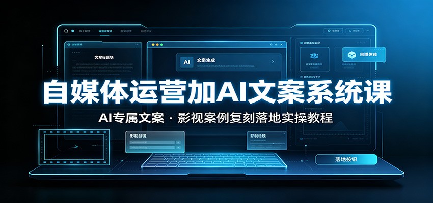 自媒体运营加AI文案系统课：：AI专属文案，影视案例复刻落地实操教程-御文网