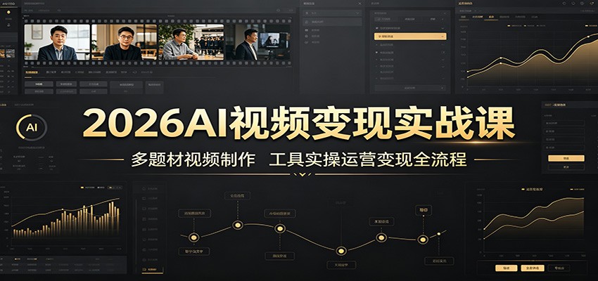 2026AI视频变现实战课：多题材视频制作，工具实操运营变现全流程-御文网