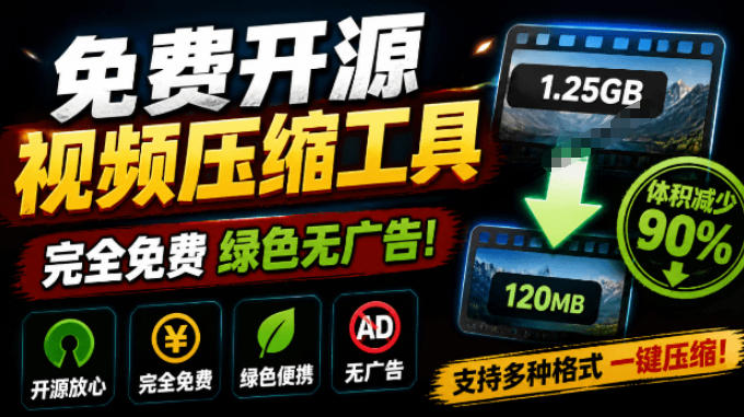 Github开源视频压缩瘦身工具，轻松压缩90%，并保持画质清晰，完全免费绿色无广告！VideoSlim-御文网