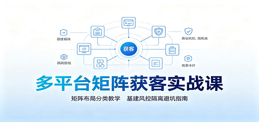 多平台矩阵获客实战课:矩阵布局分类教学,基建风控隔离避坑指南-御文网