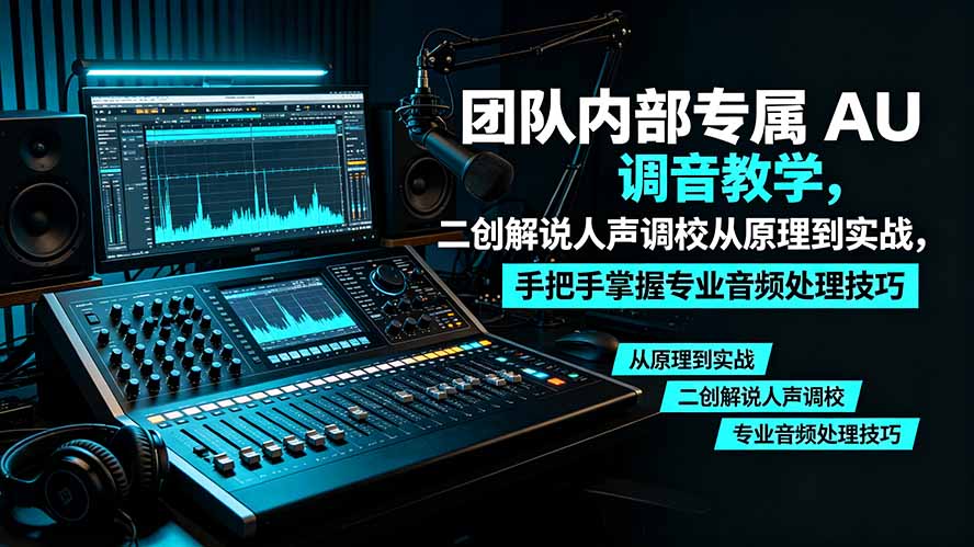 某大佬团队内部专属 AU 调音教学,二创解说人声调校从原理到实战,手把手掌握专业音频处理技巧-御文网