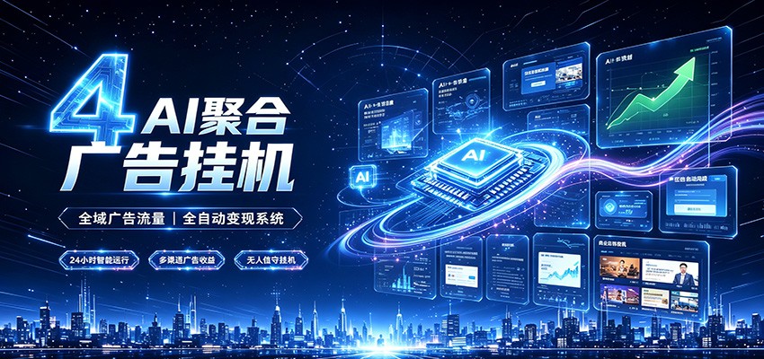 全域广告流量聚合，AI无人挂机稳赚佣金，打造长期稳定被动收入副业-御文网