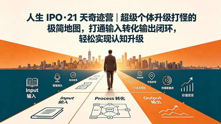 人生 IPO-21 天奇迹营｜超级个体升级打怪的极简地图，打通输入转化输出闭环，轻松实现认知升级-御文网