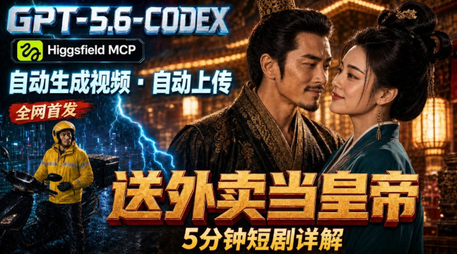 GPT-5.6 Codex+Higgsfield MCP:一条指令生成5分钟短剧并自动上传YouTube(油管)-御文网