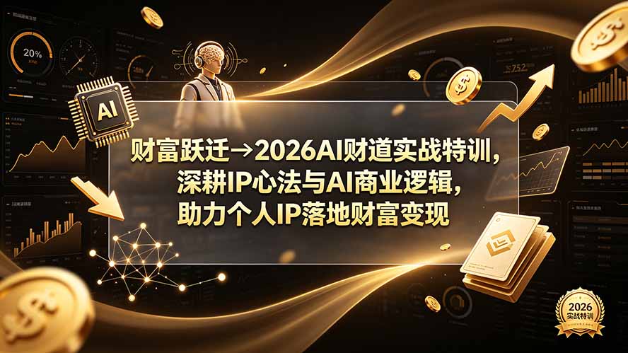 财富跃迁→2026AI财道实战特训，深耕IP心法与AI商业逻辑，助力个人IP落地财富变现-御文网