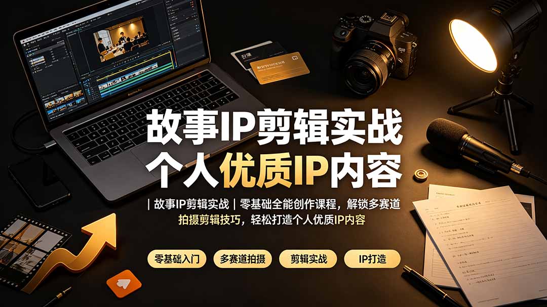 故事IP剪辑实战｜零基础全能创作课程，解锁多赛道拍摄剪辑技巧，轻松打造个人优质IP内容-御文网