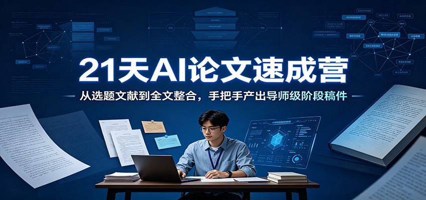 21天AI论文速成营：从选题文献到全文整合，手把手产出导师级阶段稿件-御文网