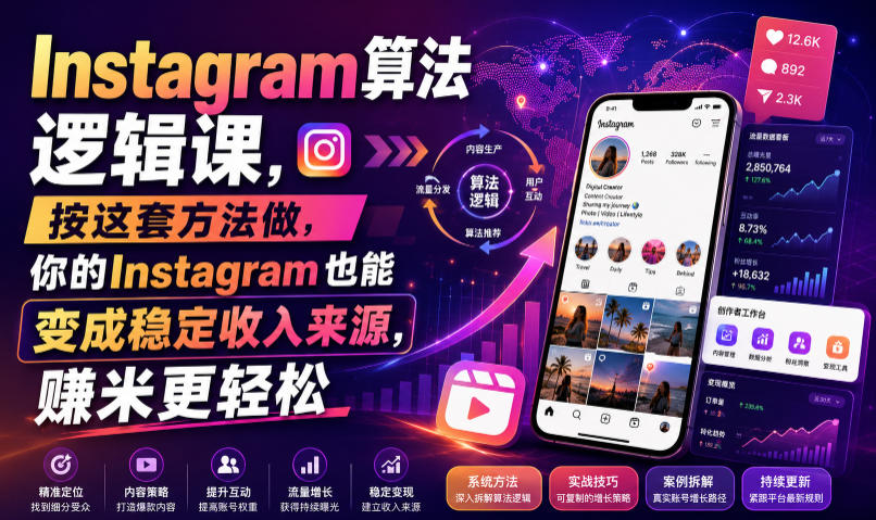 Instagram算法逻辑课，按这套方法做，你的Instagram也能变成稳定收入来源，賺米更轻松【原创双语字幕】-御文网