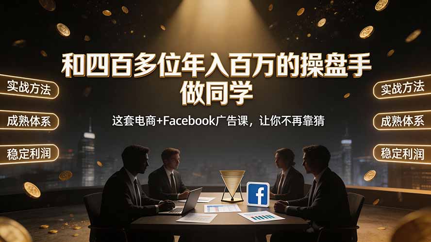 和四百多位年入百万的操盘手做同学——这套电商+Facebook广告课，让你不再靠猜【原创双语字幕】-御文网