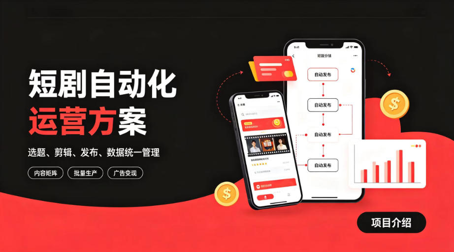 快手全自动短剧矩阵项目｜自动化分发，流量持续变现【揭秘】-御文网