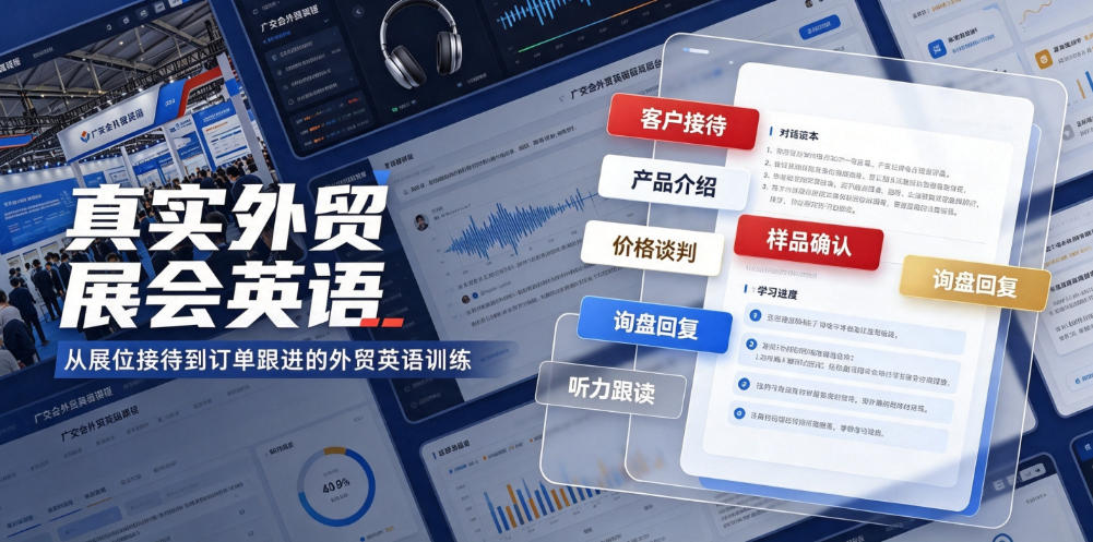 真实外贸展会英语,广交会外贸口语听力突击课程【音频】-御文网