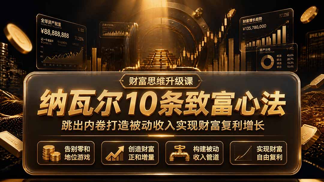 付费文章：纳瓦尔10条致富心法，跳出内卷打造被动收入实现财富复利增长-御文网