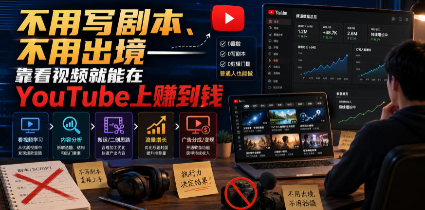 不用写剧本、不用出境——靠看视频就能在YouTube上賺到钱【原创双语字幕】-御文网