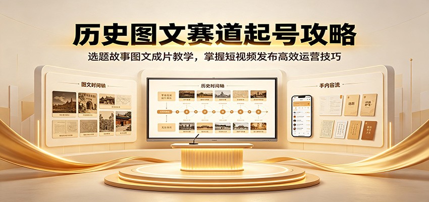 历史图文赛道起号攻略:选题故事图文成片教学,掌握短视频发布高效运营技巧-御文网