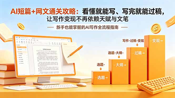 AI短篇+网文通关攻略-更新:看懂就能写、写完就能过稿,让写作变现不再依赖天赋与文笔-御文网