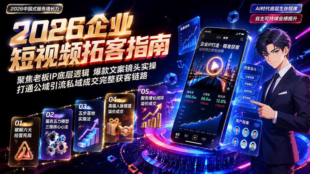 2026AI时代服务增长力实战课-无水印｜五力模型三维心法教学，破解门店客源流失低价内卷实现长效业绩增长-御文网