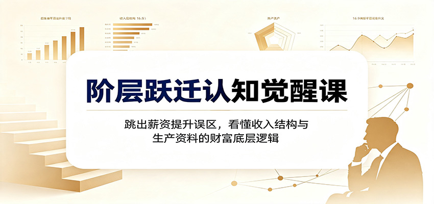 阶层跃迁认知觉醒课:跳出薪资提升误区,看懂收入结构与生产资料的财富底层逻辑-御文网