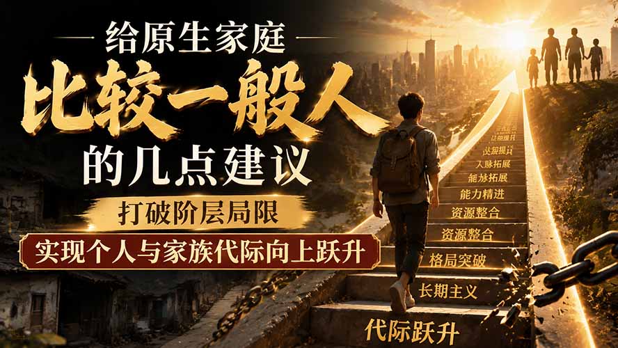 付费文章:给原生家庭比较一般人的几点建议,打破阶层局限,实现个人与家族代际向上跃升-御文网