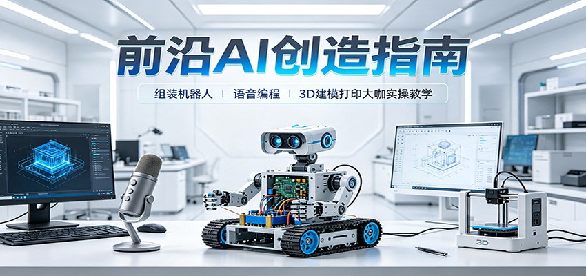 前沿AI创造指南:组装机器人、语音编程、3D建模打印大咖实操教学-御文网