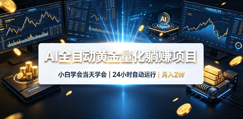 AI全自动黄金量化躺賺项目,24小时自动运行,月入2W!-御文网
