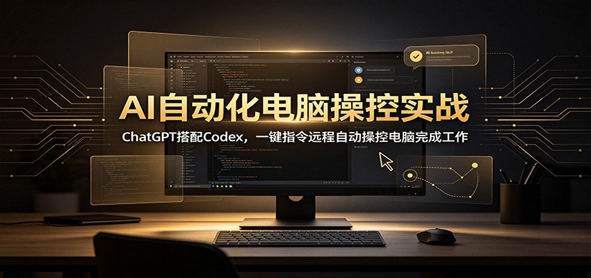 AI自动化电脑操控实战：ChatGPT搭配Codex，一键指令远程自动操控电脑完成工作-御文网