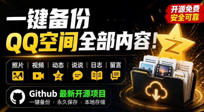 一键将你QQ空间全部内容备份下来！照片/视频/动态信息全存本地，Github最新开源项目QzoneArchive-御文网