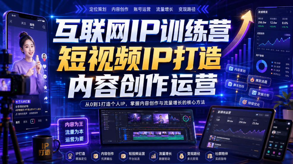 互联网IP训练营,短视频IP打造,内容创作运营-御文网