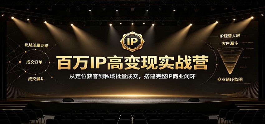 百万IP高变现实战营：从定位获客到私域批量成交，搭建完整IP商业闭环-御文网