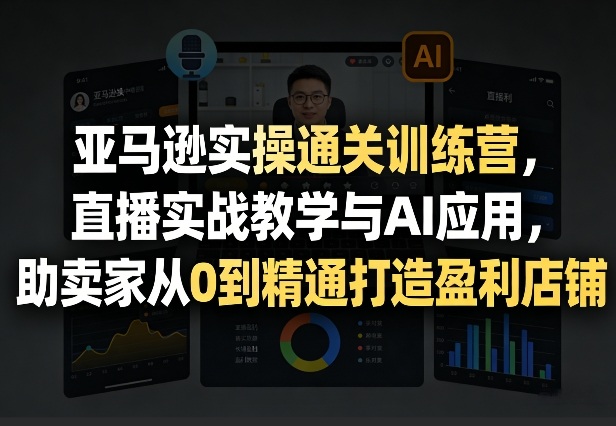亚马逊实操通关训练营,直播实战教学与AI应用,助卖家从0到精通打造盈利店铺(更新8月8日)-御文网
