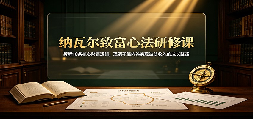 纳瓦尔致富心法研修课：拆解10条核心财富逻辑，理清不靠内卷实现被动收入的成长路径-御文网
