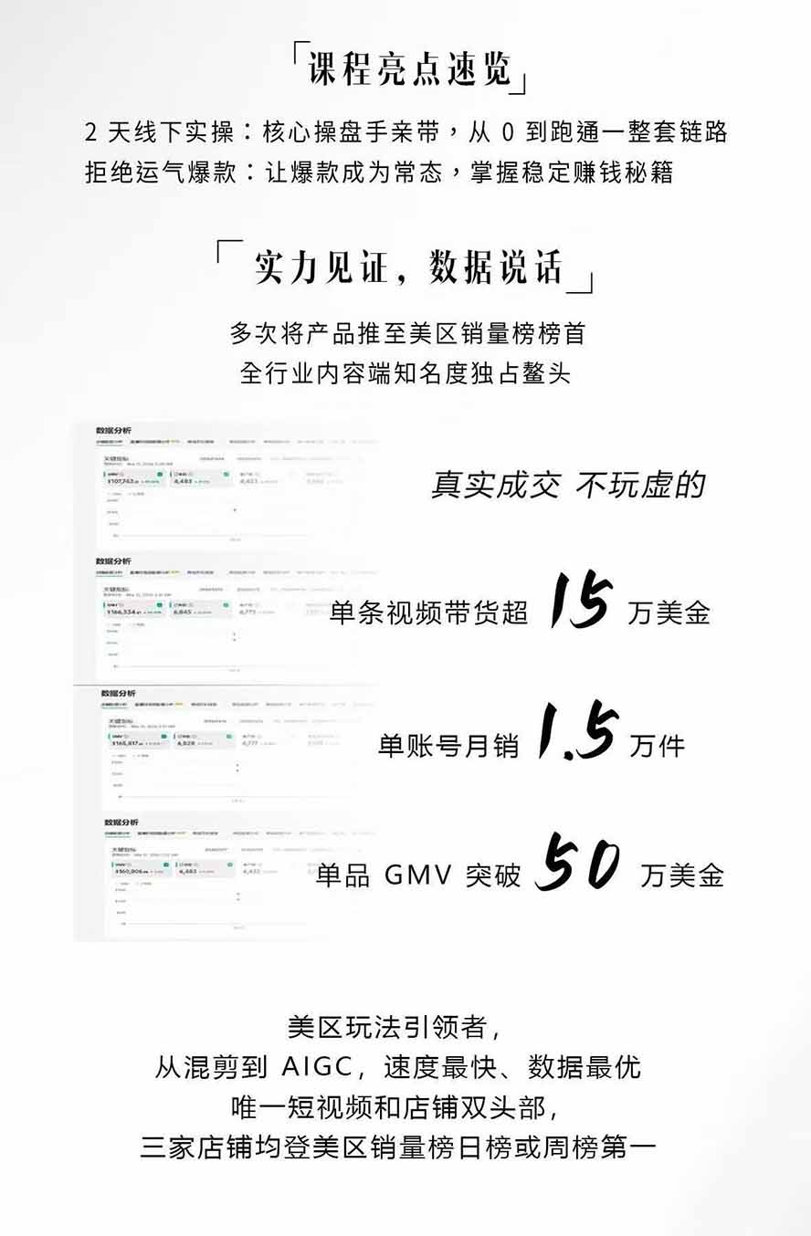 图片[2]-AIGC×TikTok美区短视频带货线下课；两天一夜完整回放，12小时高清视频收录头部操盘手全流程教学-御文网