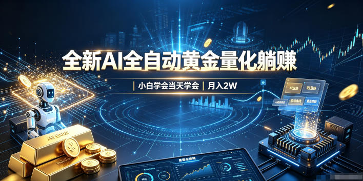 全新AI全自动黄金量化躺賺:小白学会当天学会,月入2W!【揭秘】-御文网