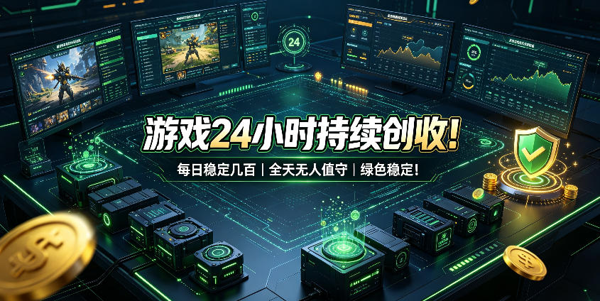 游戏24小时持续创收!每日稳定几百,全天无人值守,绿色稳定!【揭秘】-御文网