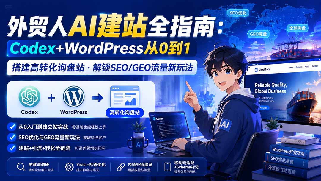 外贸人AI建站全指南：Codex+WordPress从0到1·搭建高转化询盘站·解锁SEO/GEO流量新玩法-更新-御文网
