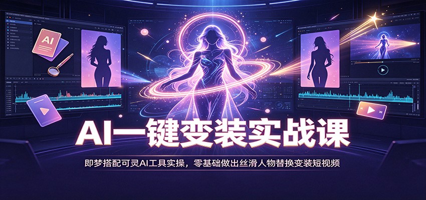 AI一键变装实战课：即梦搭配可灵AI工具实操，零基础做出丝滑人物替换变装短视频-御文网