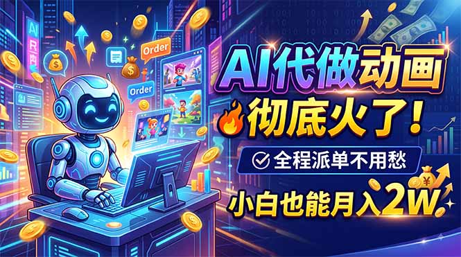 AI代做动画,彻底火了!全程派单不用愁,小白也能月入2W-御文网