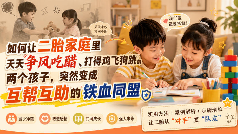 付费文章：如何让二胎家庭里天天争风吃醋、打得鸡飞狗跳的两个孩子，突然变成互帮互助的铁血同盟？-御文网