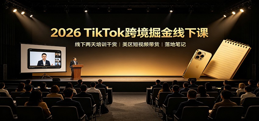2026 TikTok跨境掘金线下课:线下两天培训干货,美区短视频带货落地笔记-御文网