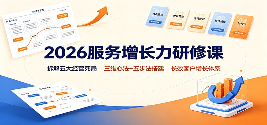 2026服务增长力研修课：拆解五大经营死局，三维心法+五步法搭建长效客户增长体系-御文网