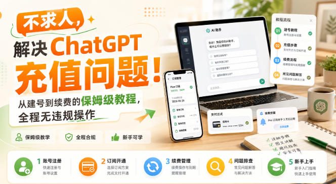 不求人，解决ChatGPT充值问题！从建号到续费的保姆级教程，全程无违规操作-御文网
