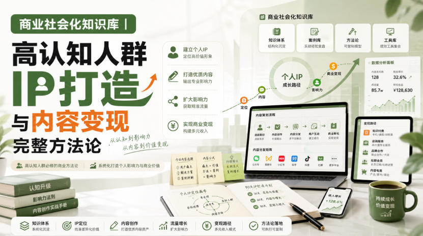 商业社会化知识库｜高认知人群IP打造与内容变现完整方法论【文档】-御文网