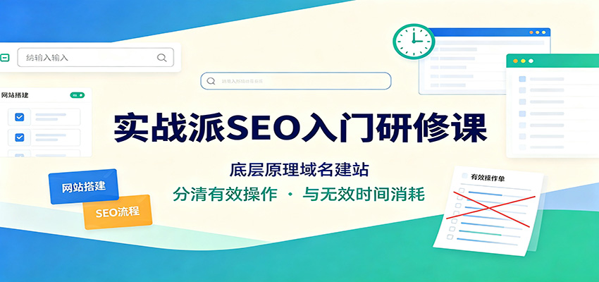 实战派SEO入门研修课：底层原理域名建站，分清有效操作与无效时间消耗-御文网