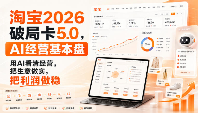 智篆商业-淘宝2026破局卡5.0，AI经营基本盘，用AI看清经营，把生意做实，把利润做稳-御文网