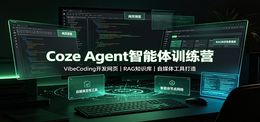 Coze Agent智能体训练营:VibeCoding开发网页,RAG知识库,自媒体工具打造-御文网