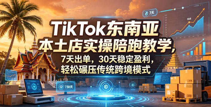 TikTok东南亚本土店实操陪跑教学，7天出单，30天稳定盈利，轻松碾压传统跨境模式(更新0819)-御文网