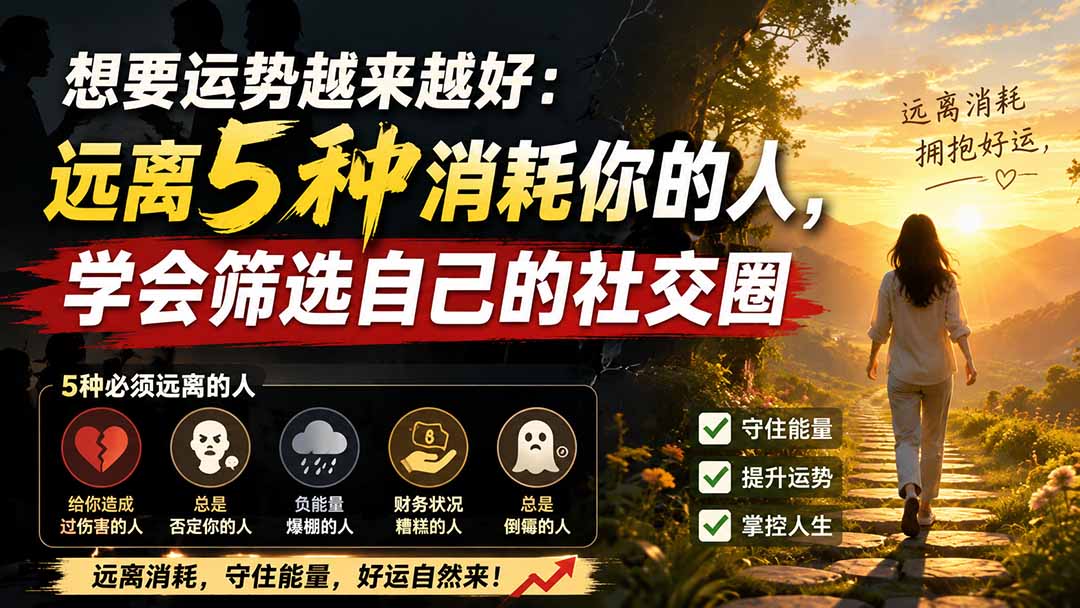 付费文章：想要运势越来越好：远离5种消耗你的人，学会筛选自己的社交圈-御文网